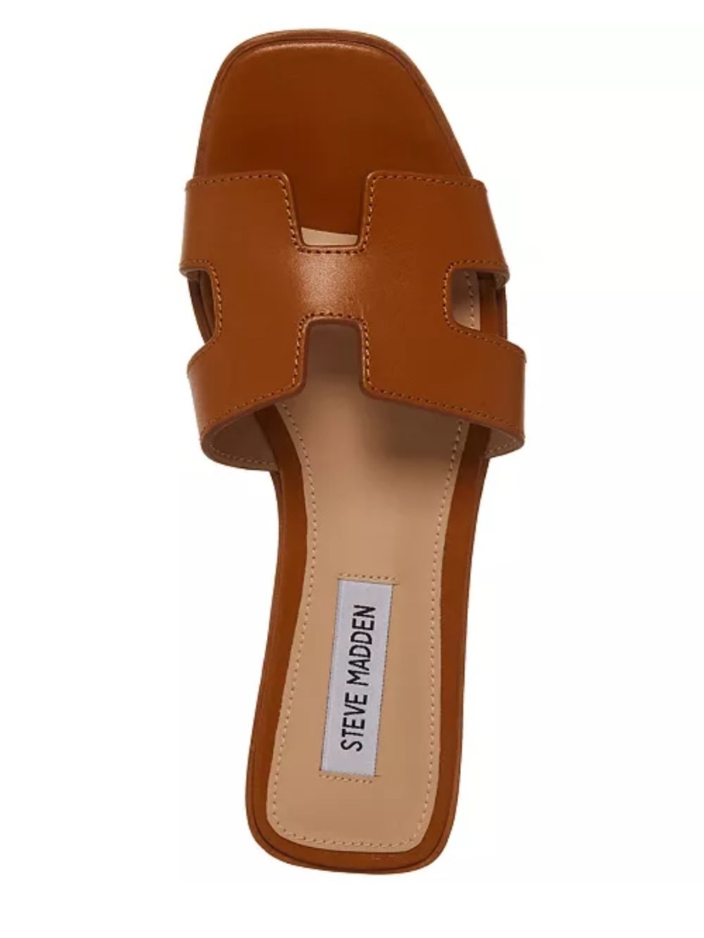 Steve Madden Women's Hadyn Slide Sandals in Cognac Leather, size 8